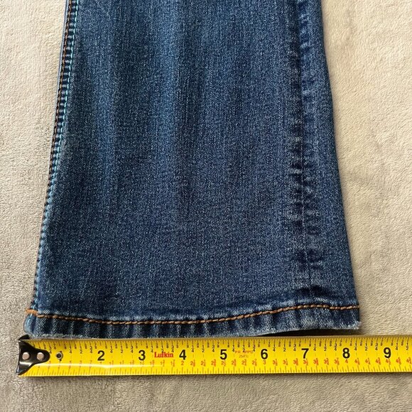 Rock & Roll Denim Embroidered Rival Low Rise Western Bootcut Jeans - Picture 12 of 16